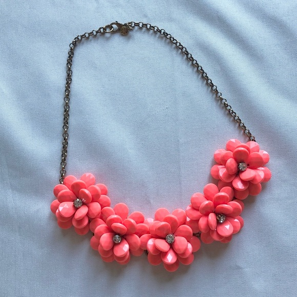 J. Crew Statement Floral Necklace in Coral - Picture 8 of 14